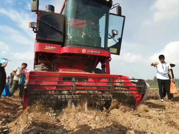 南陽陳先生采購鄭州中聯4HZJ-2500自走式花生撿拾收獲機